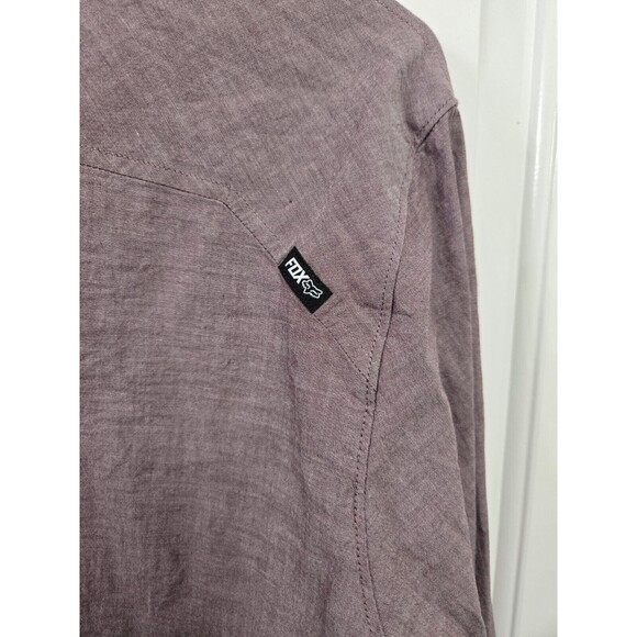 Fox Racing Shirt Mens M Purple Cotton Collared Button Up Long Sleeve - Picture 4 of 4